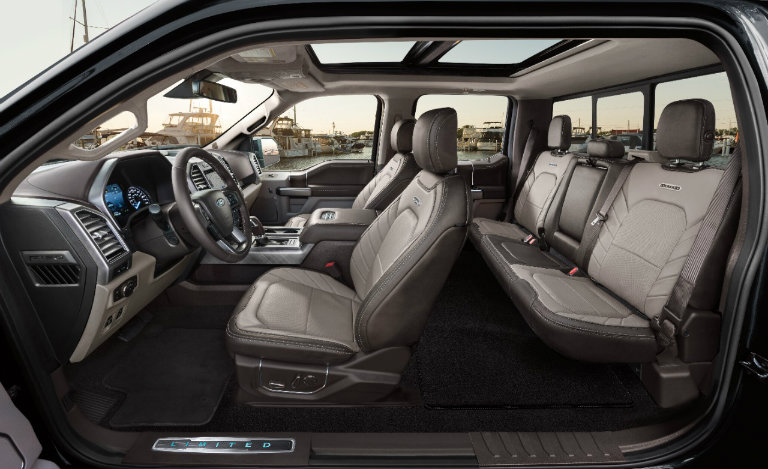 interior seating of the 2018 Ford F-150 Limited